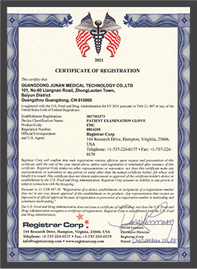 Medical gloves Certificate  D398696
