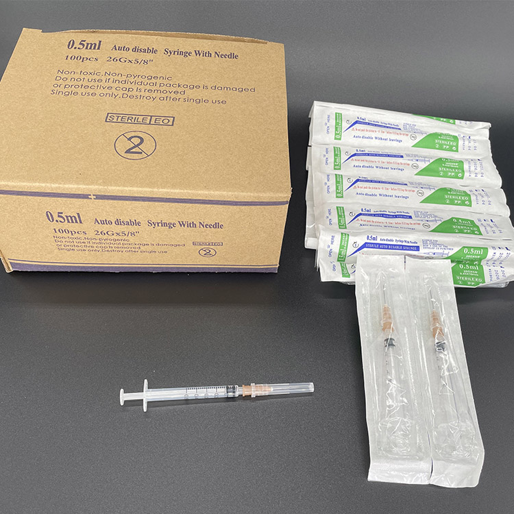 Disposable Safety Auto Disable Immunization Syringes 0.5ml
