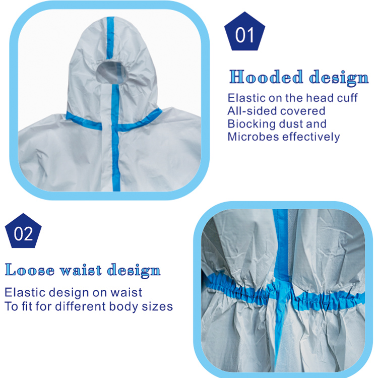 Disposable Medical Protective Clothing Water-proof Isolation full body protection suit coverall 