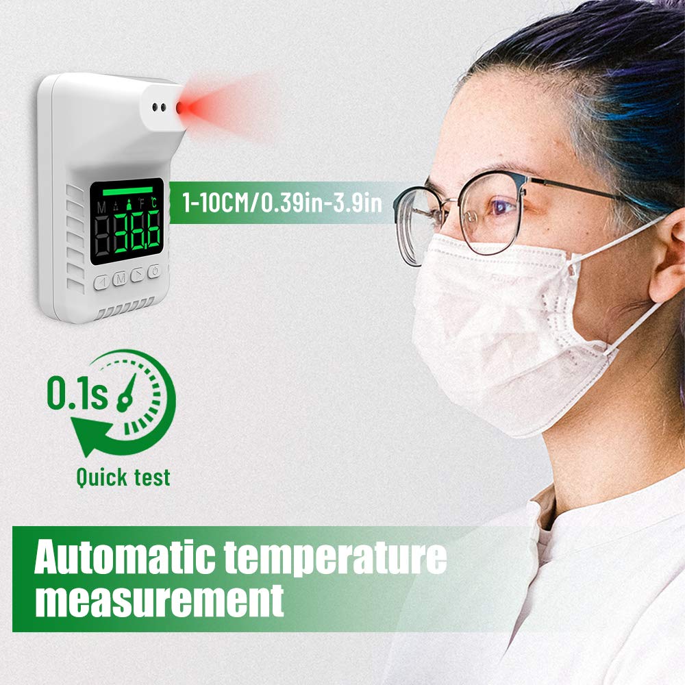 Wall mounted USB charging digital LCD display body temperature test thermometer thermal scanner 