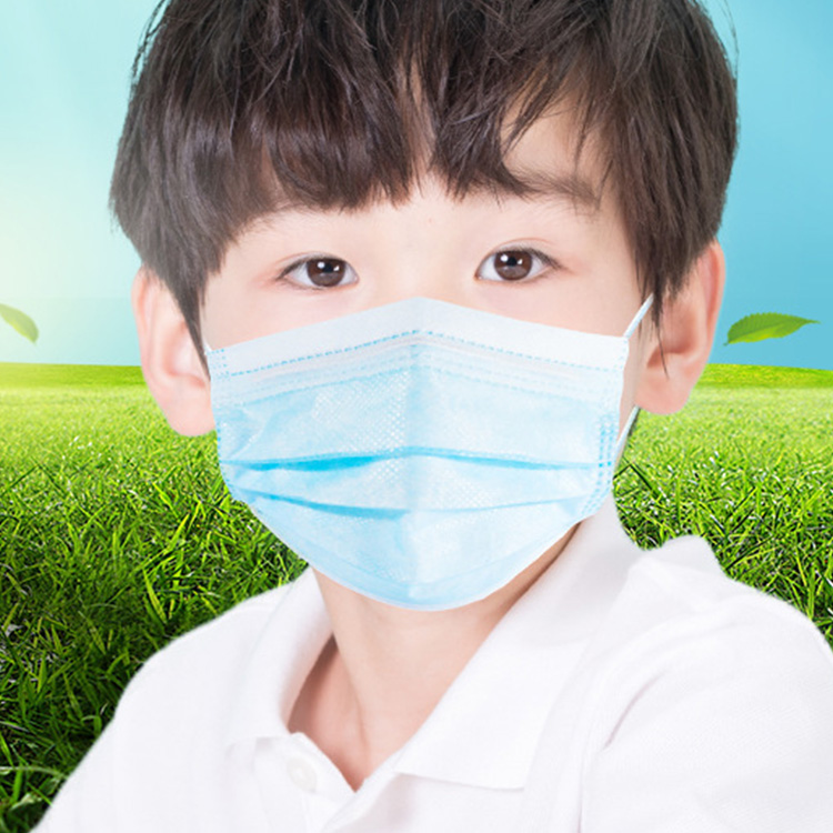 Custom printing Earloop disposable medical children's face masks black white blue pink