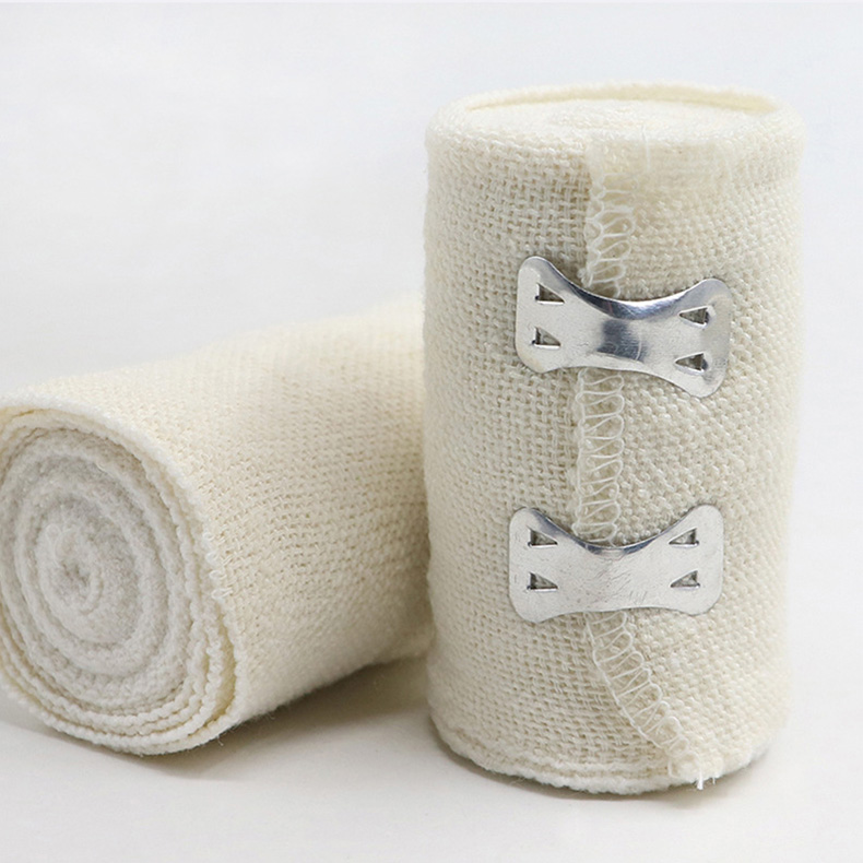 Clip spandex cotton bandage rolls breathable medical PBT Crepe elastic bandage wrap