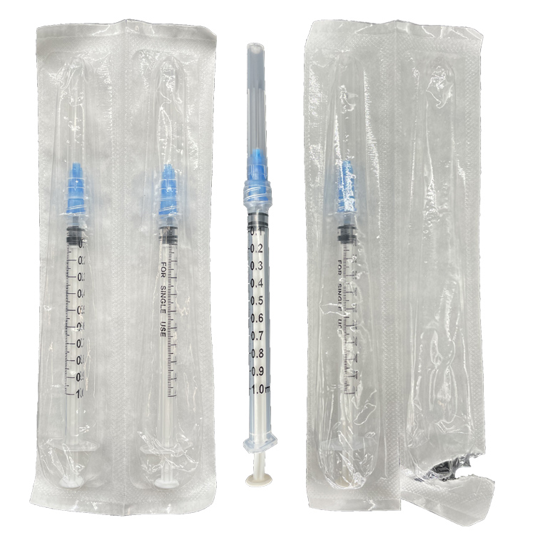 Disposable luer lock syringe 1ml Vaccine with needle